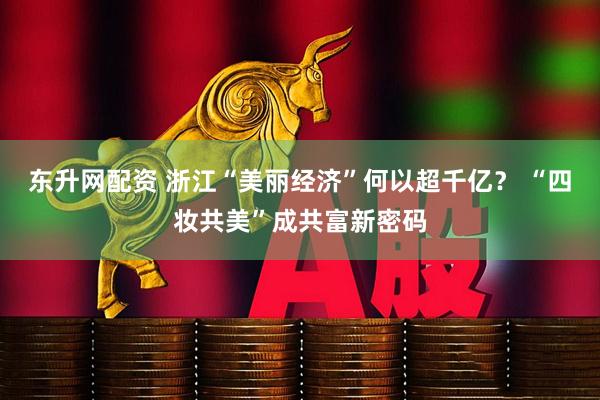 东升网配资 浙江“美丽经济”何以超千亿？ “四妆共美”成共富新密码